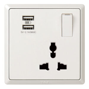 INFINIT SOCKET 13A UNI SINGLE WHITE WITH USB