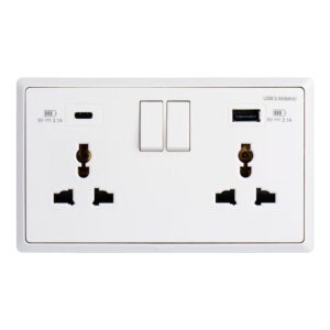 INFINIT SOCKET 13A UNI TWIN USB WHITE