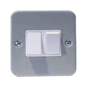 T&J METAL CLAD SWITCH 2 GANG 2 WAY SURFACE M2112A-2
