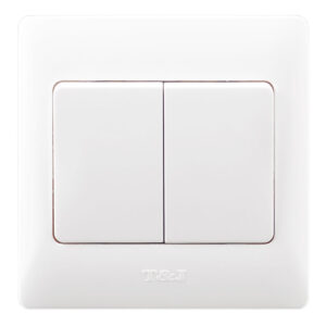 T&J SWITCH 2 GANG 1 WAY DK272 WHITE