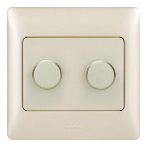 T&J SWITCH DIMMER 2 GANG 2 WAY 400W DK2522-2 PS